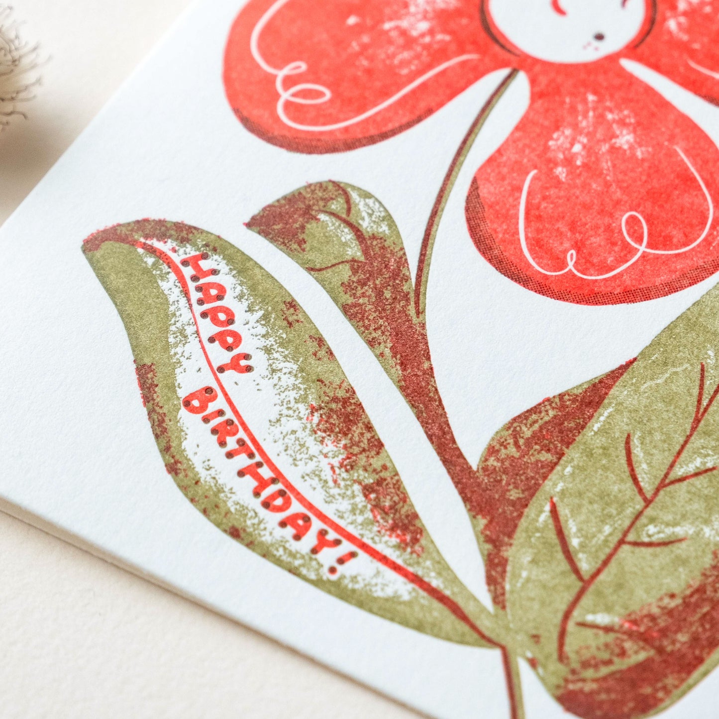 Birthday Flower Ladybug | Letterpress Card