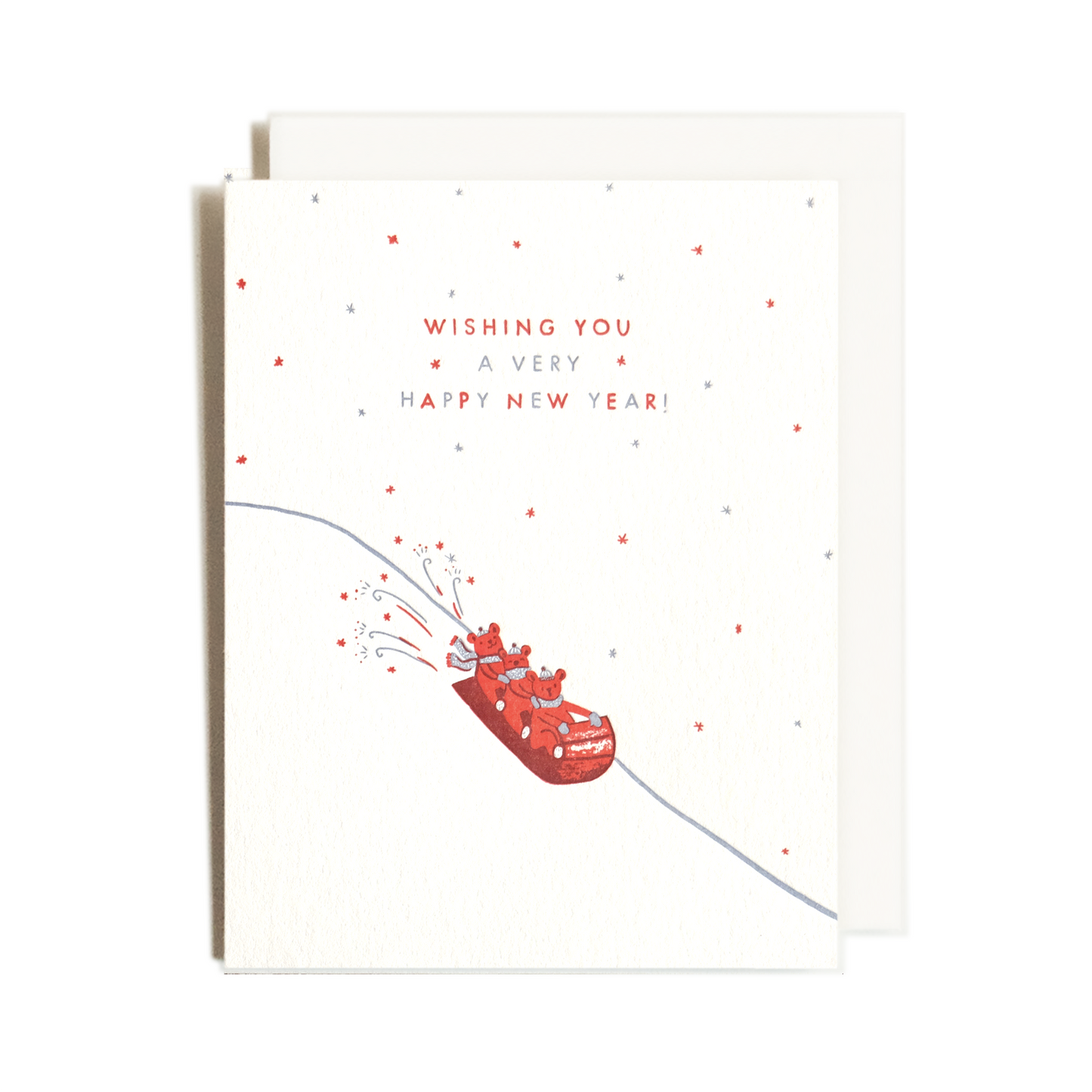 New Year Sled | Holiday | Letterpress Card