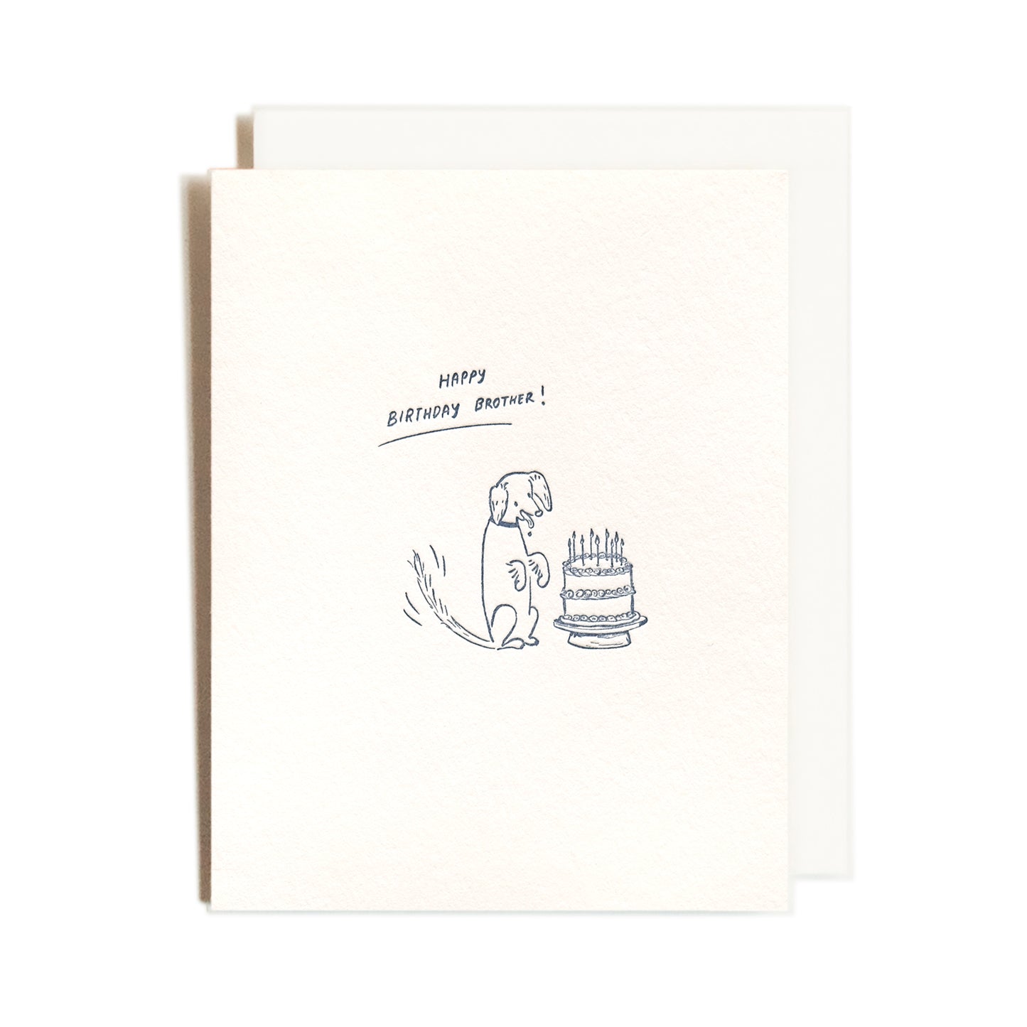 Birthday Brother | Dog Cake | Letterpress Card