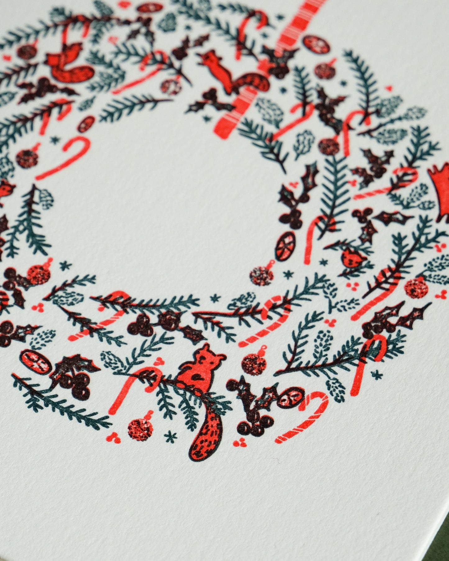 Wreath | Holiday | Letterpress Card