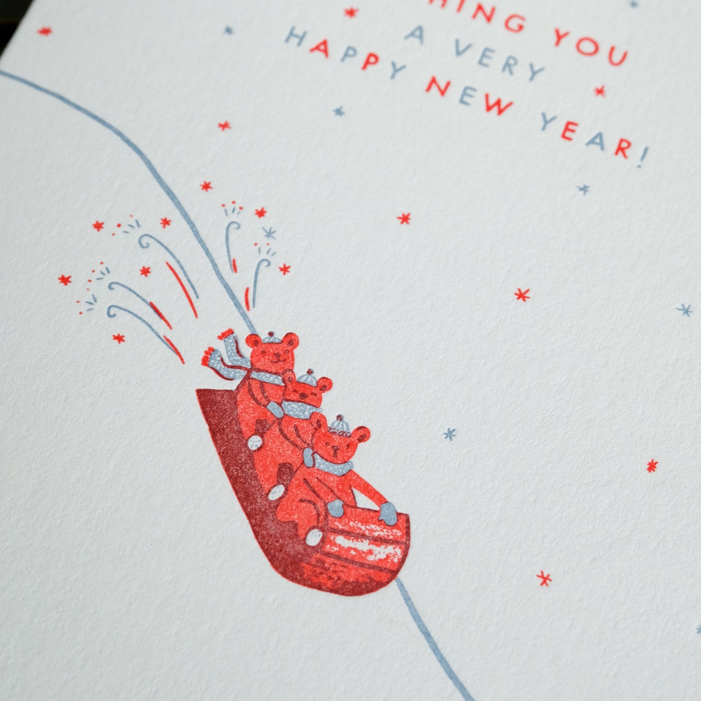 New Year Sled | Holiday | Letterpress Card