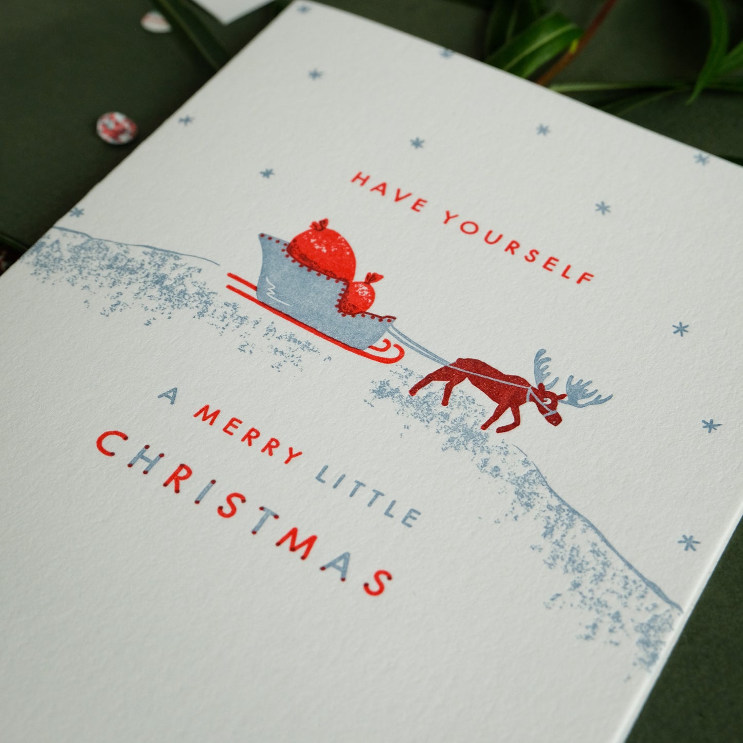 Little Christmas Moose | Letterpress Card