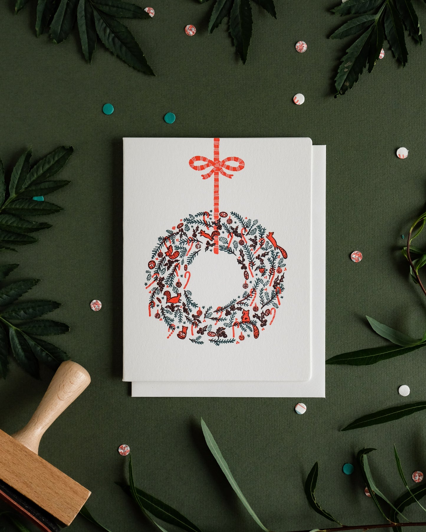 Wreath | Holiday | Letterpress Card