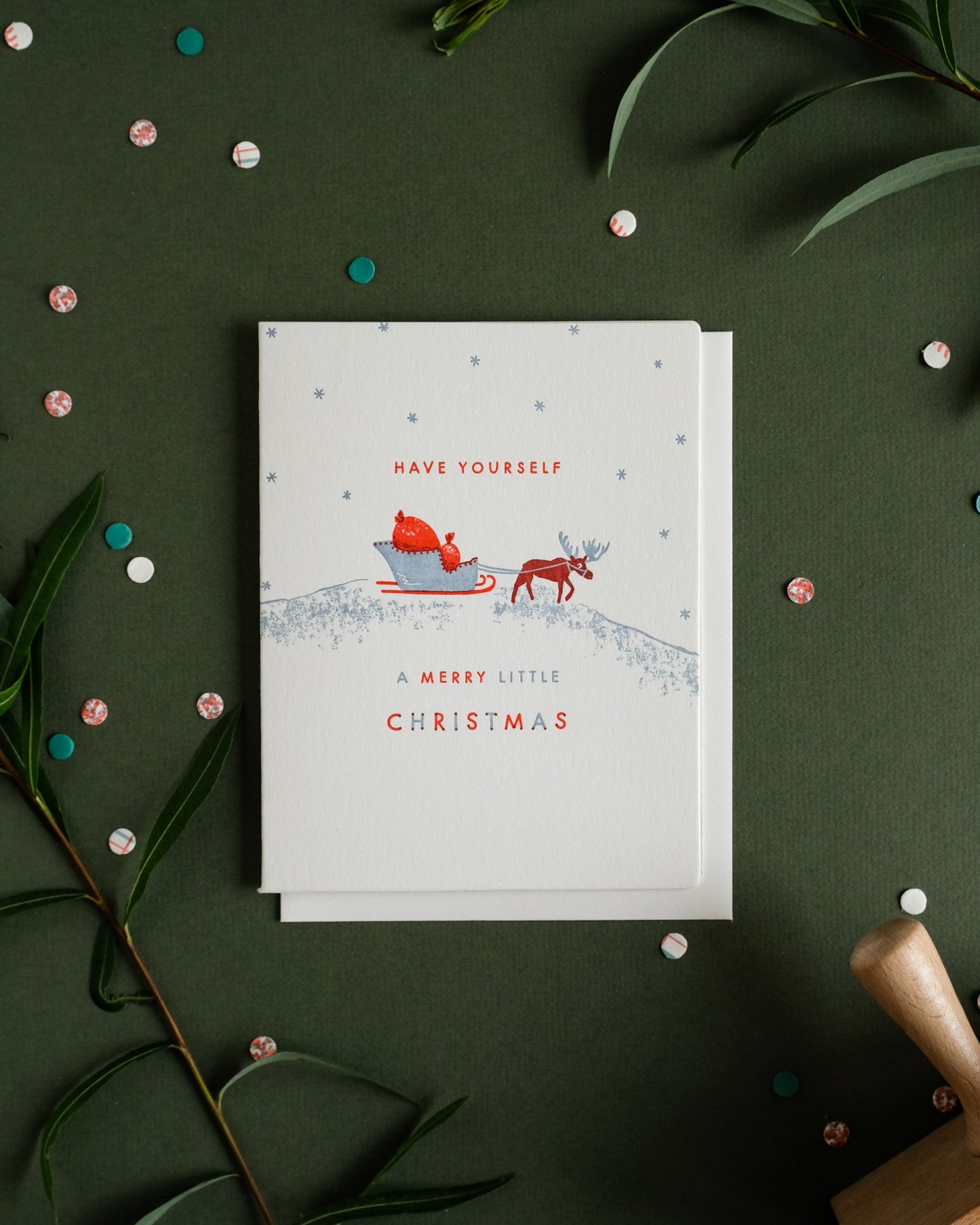 Little Christmas Moose | Letterpress Card