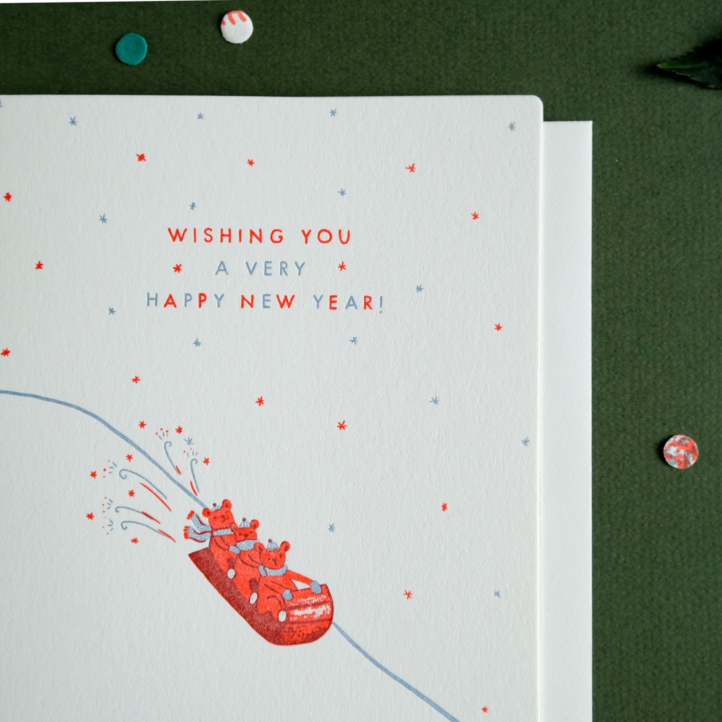 New Year Sled | Holiday | Letterpress Card