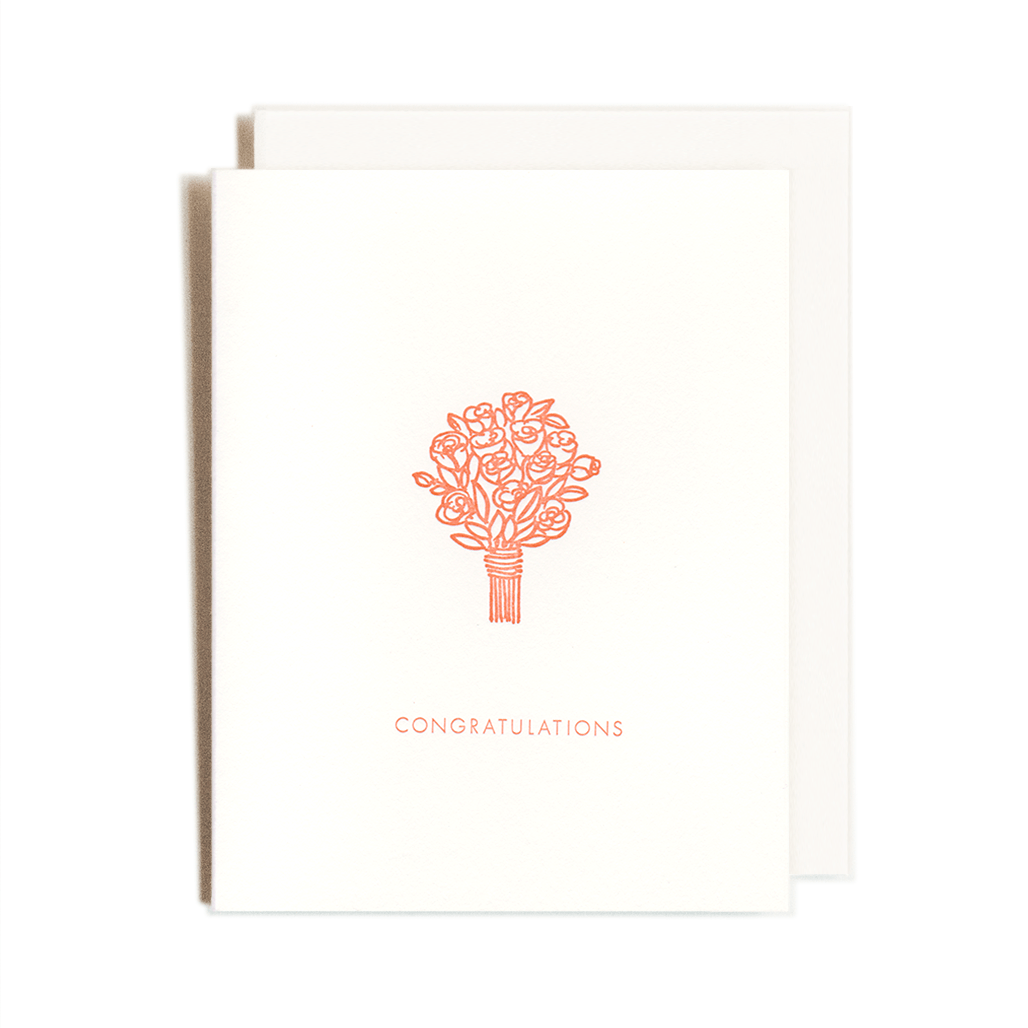 Congratulations Bouquet | Wedding Letterpress Card
