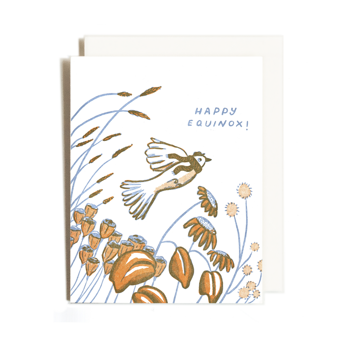 Equinox Bird | Spring Fall Garden | Letterpress Card