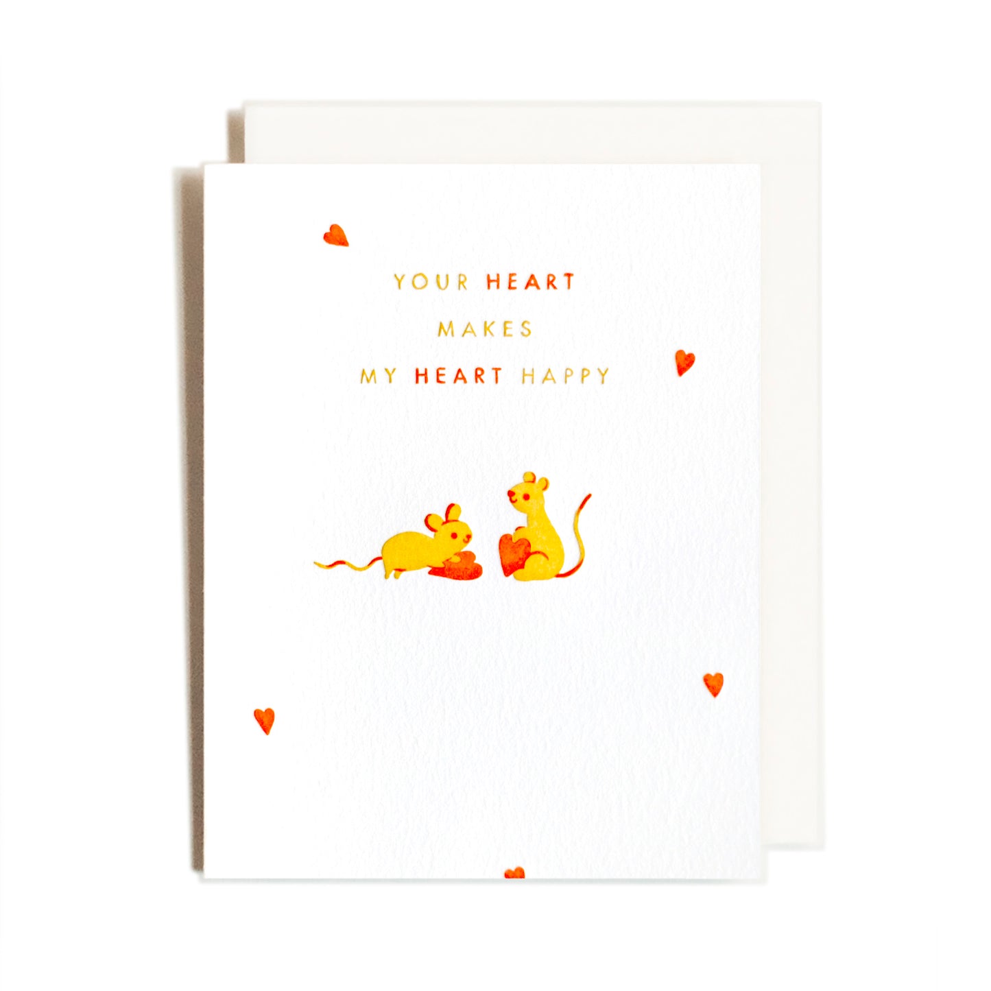 Happy Heart Mouse | Love | Letterpress Card