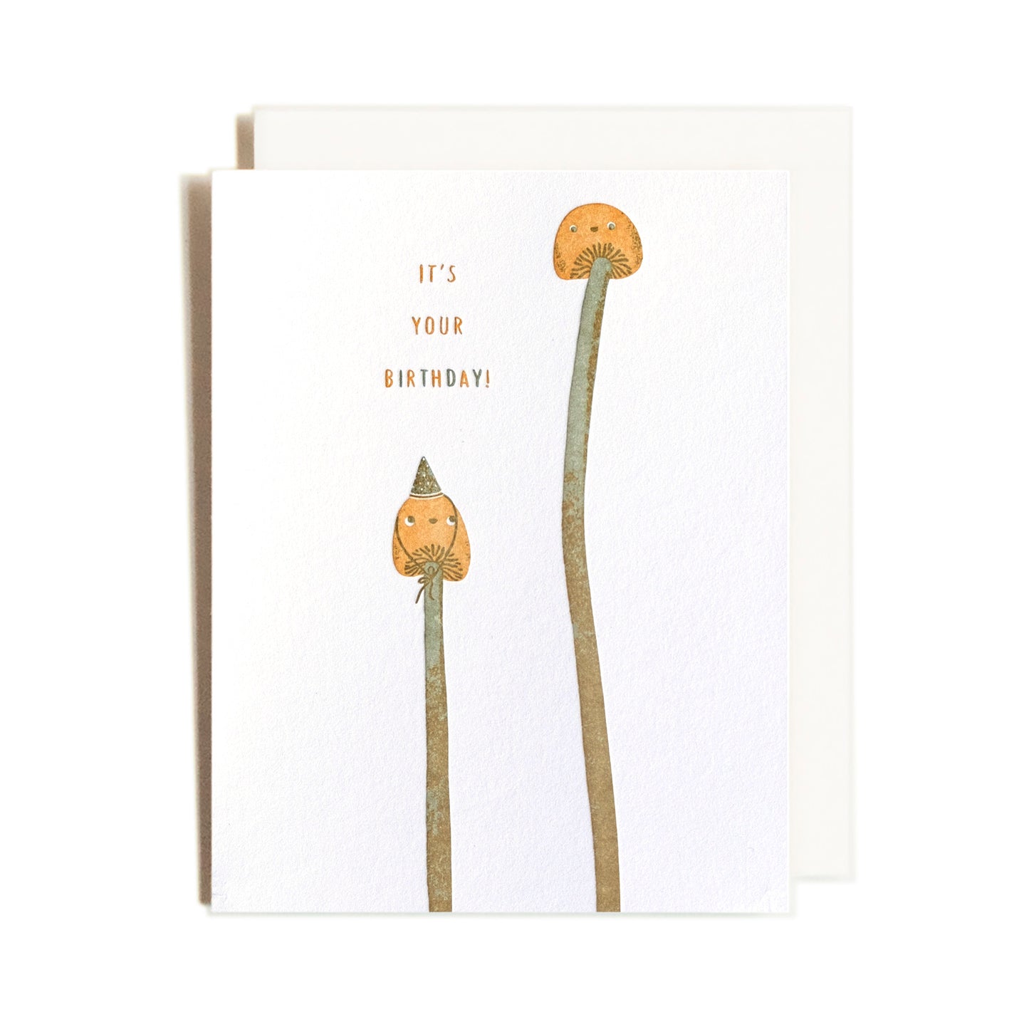 Birthday Mushrooms | Party Hat | Letterpress Card