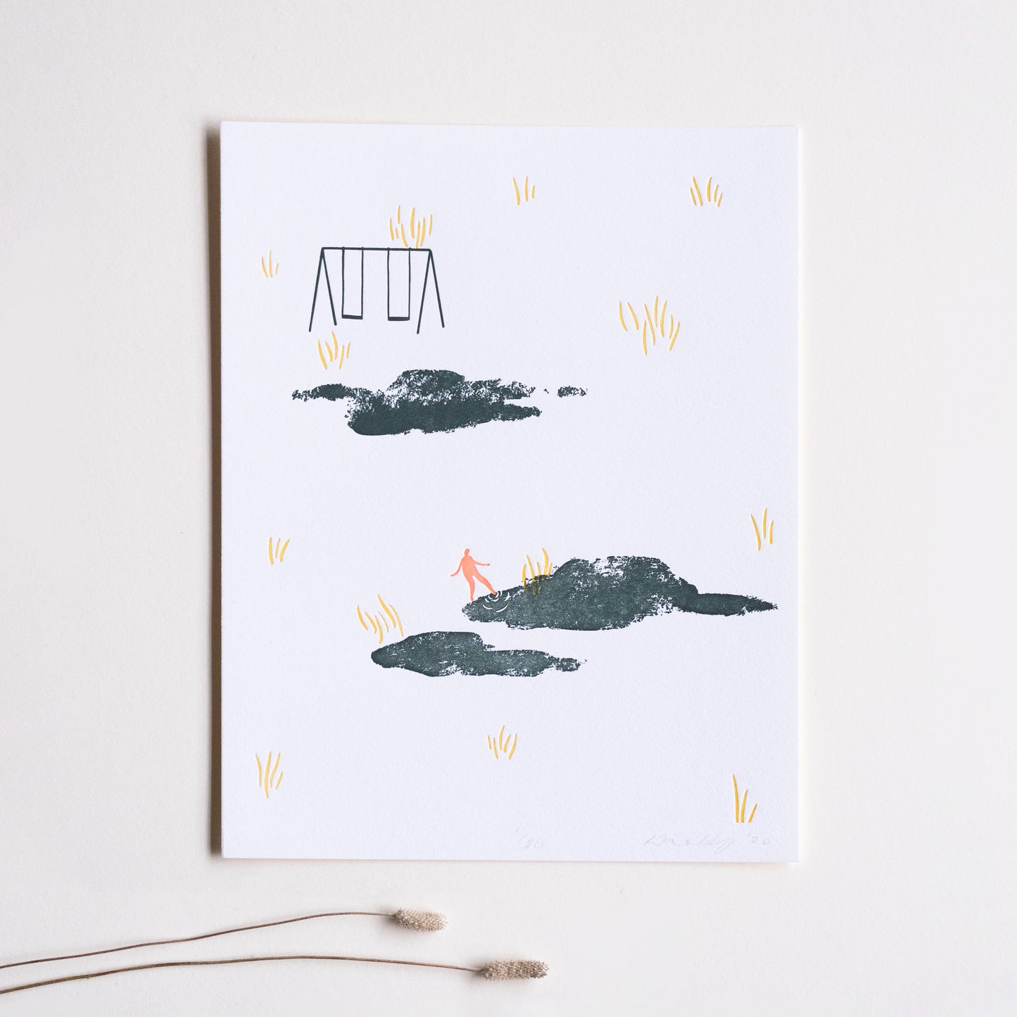 Napping in the Park | 8x10 Letterpress Art Print