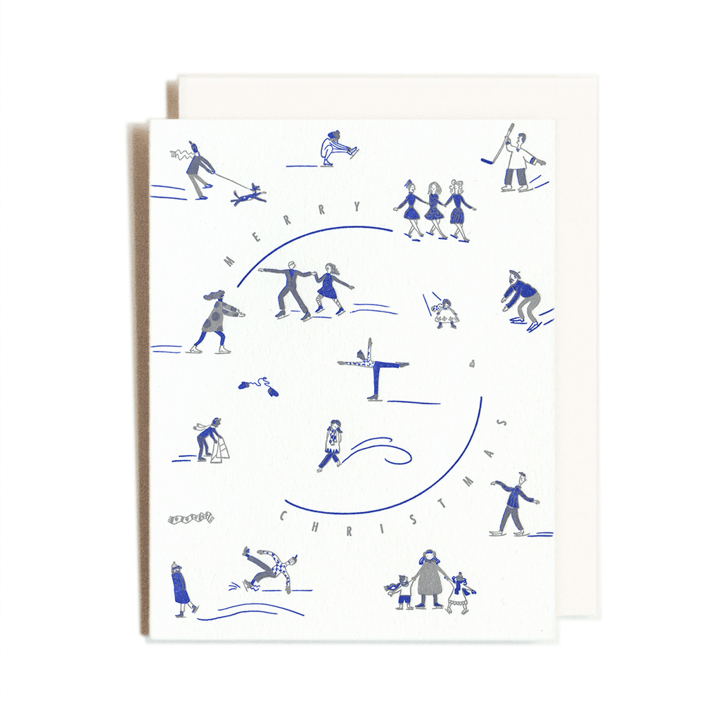 Skating | Holiday Christmas | Letterpress Card