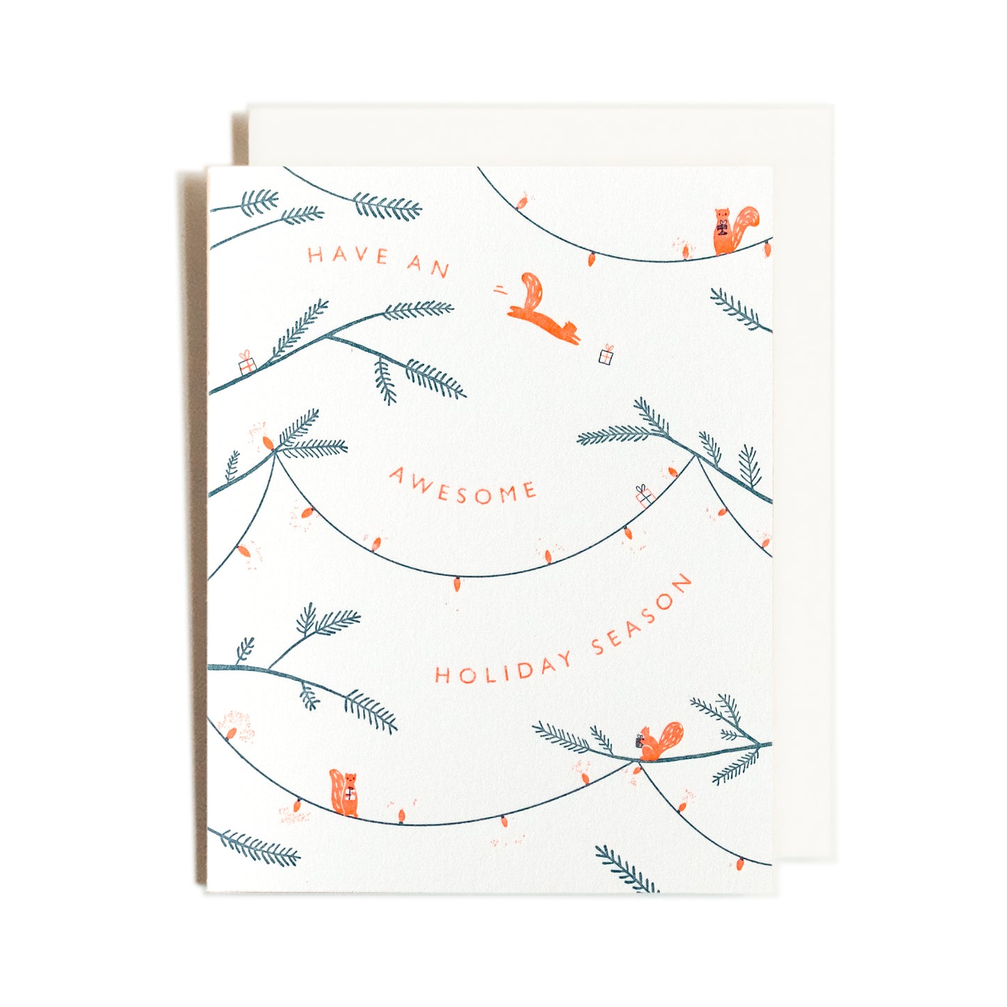Squirrels Christmas | Holiday | Letterpress Card