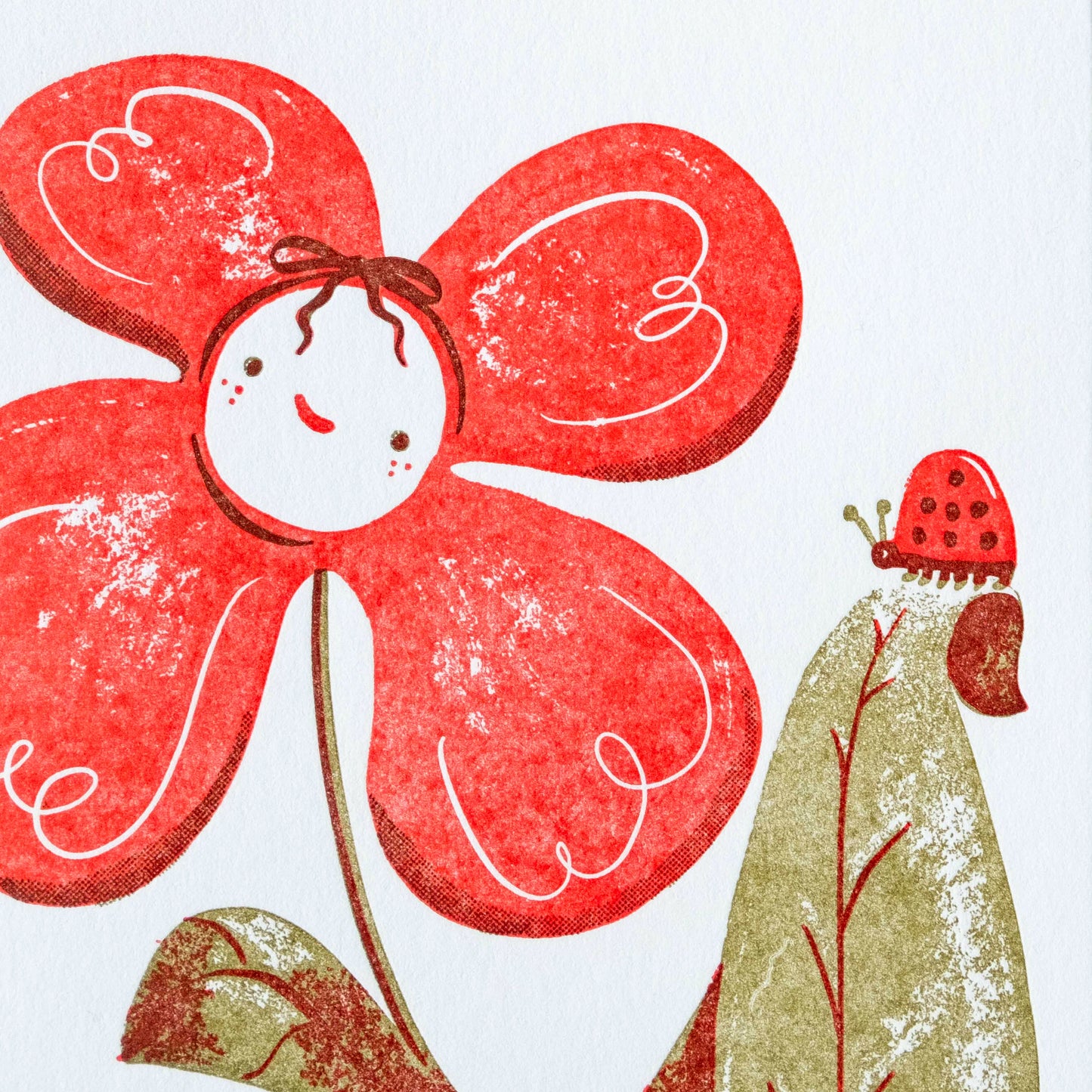 Birthday Flower Ladybug | Letterpress Card