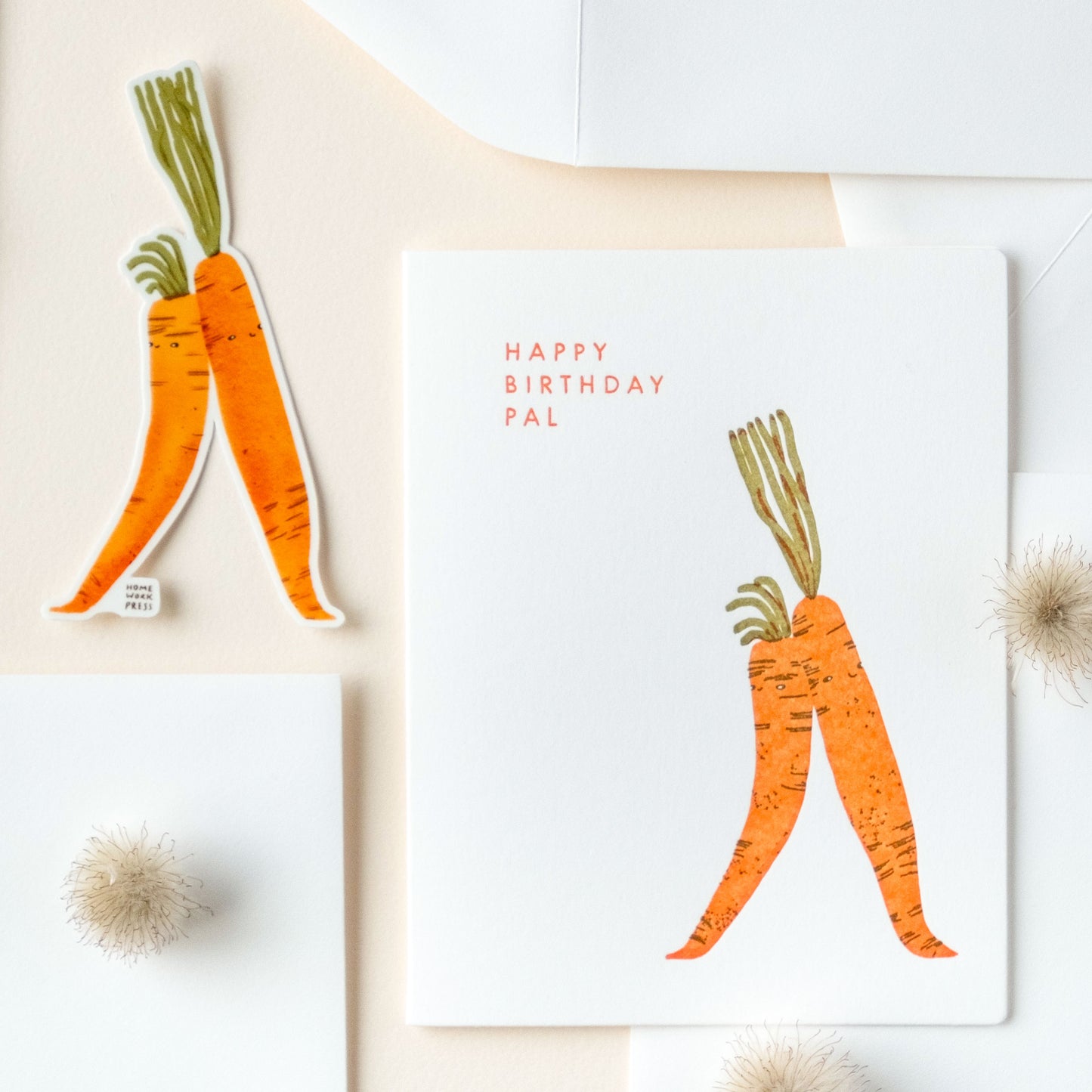 Birthday pal carrots | Letterpress Card
