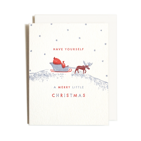Little Christmas Moose | Letterpress Card