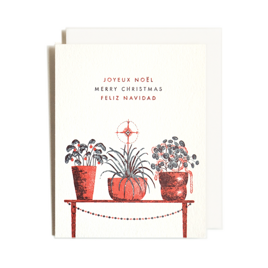 Houseplants Christmas | Letterpress Card