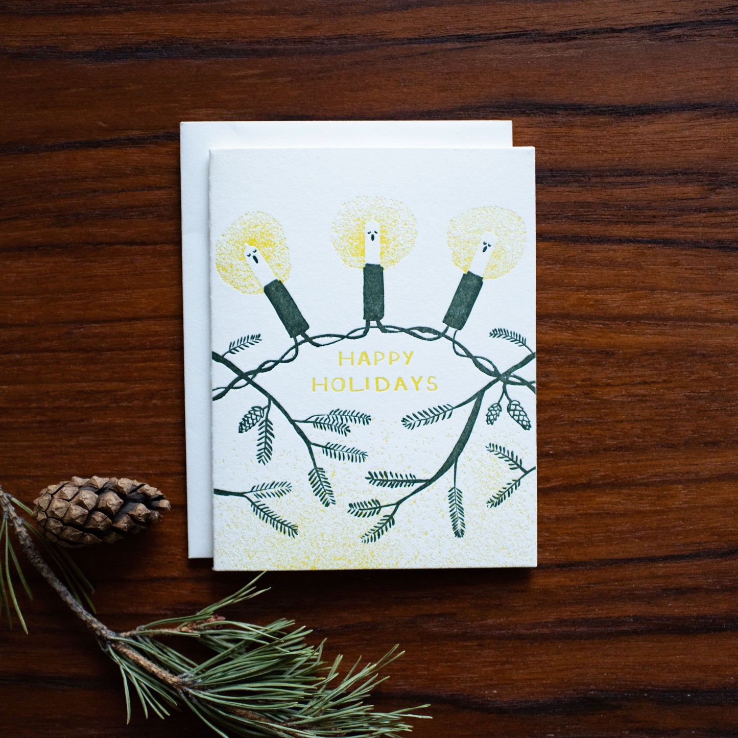 Christmas Lights Choir - (yellow) Greeting Card