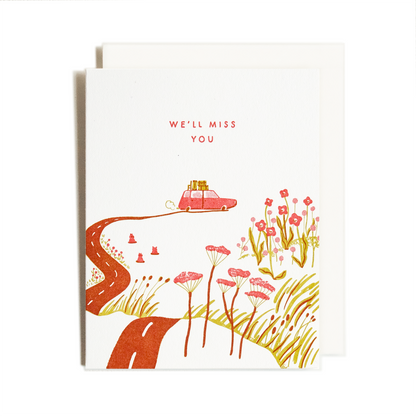 Miss You Car | Letterpress Card