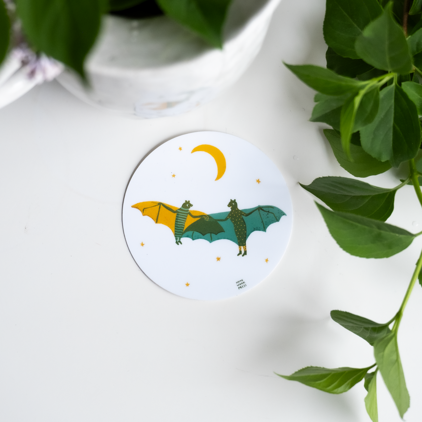Two Bats Vinyl Sticker