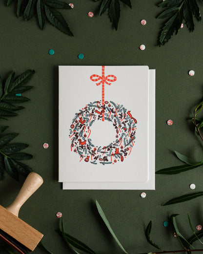 Wreath | Holiday | Letterpress Card