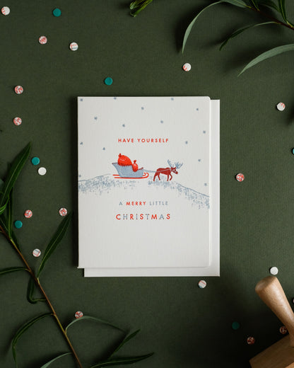 Little Christmas Moose | Letterpress Card