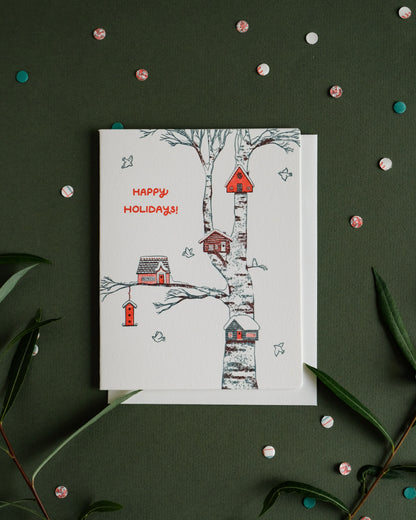 BIrdhouse Holiday | Letterpress Card
