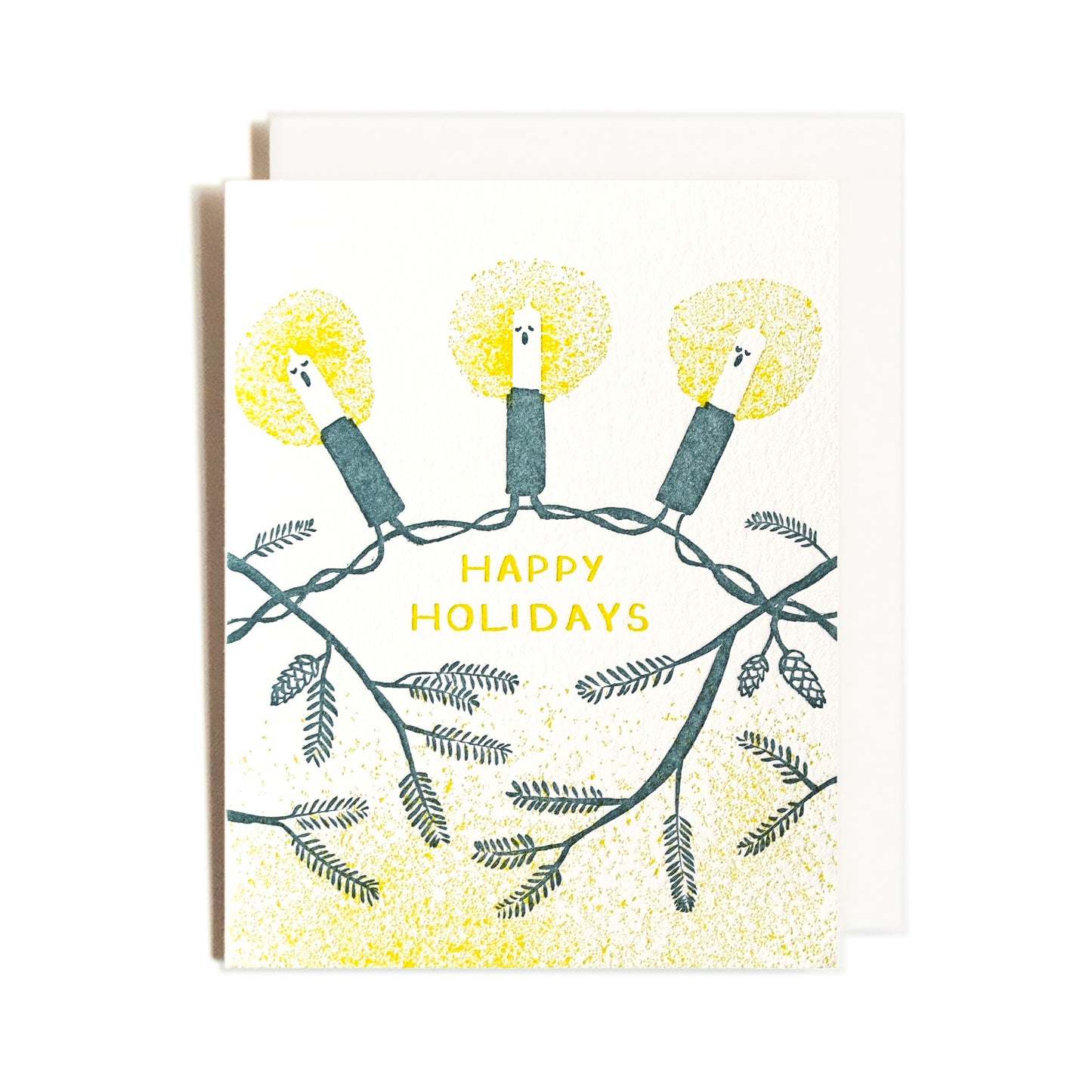Christmas Lights Choir Yellow | Letterpress Card