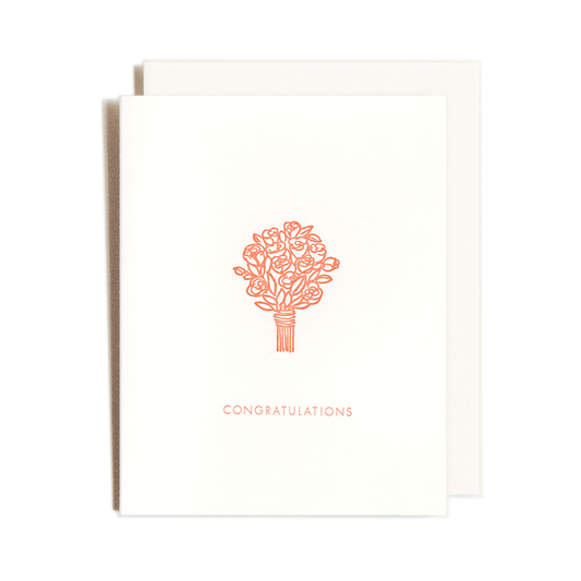 Congratulations Bouquet | Wedding Letterpress Card
