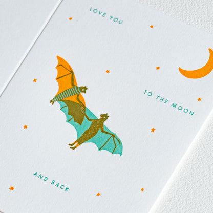 Bats Moon | Love | Letterpress Card