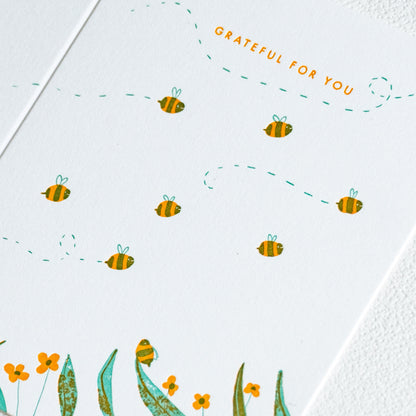 Grateful Bees | Letterpress Card