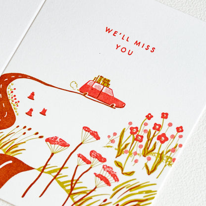 Miss You Car | Letterpress Card