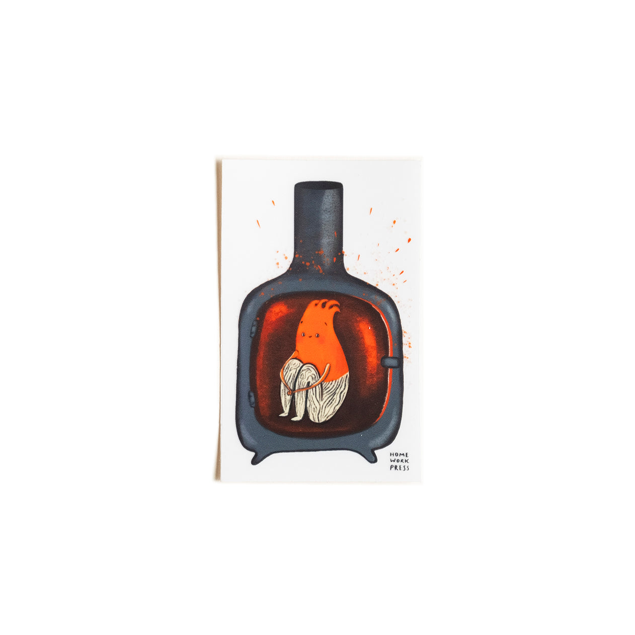 Fireplace | Cozy Flame Creature | Clear Vinyl Sticker