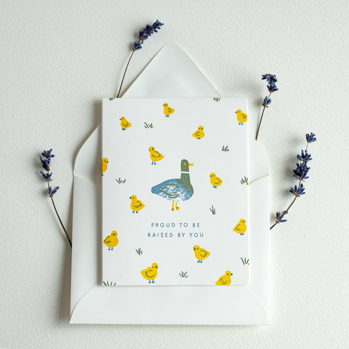 Raised by you Duck | Mama Papa | Letterpress Card