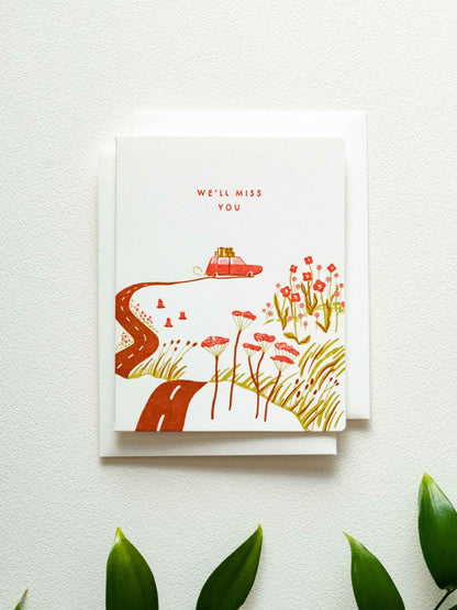Miss You Car | Letterpress Card