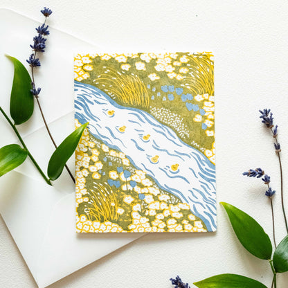 Ducks stream | Blank | Letterpress Card