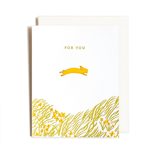 For You Bunny | Everyday | Letterpress Card
