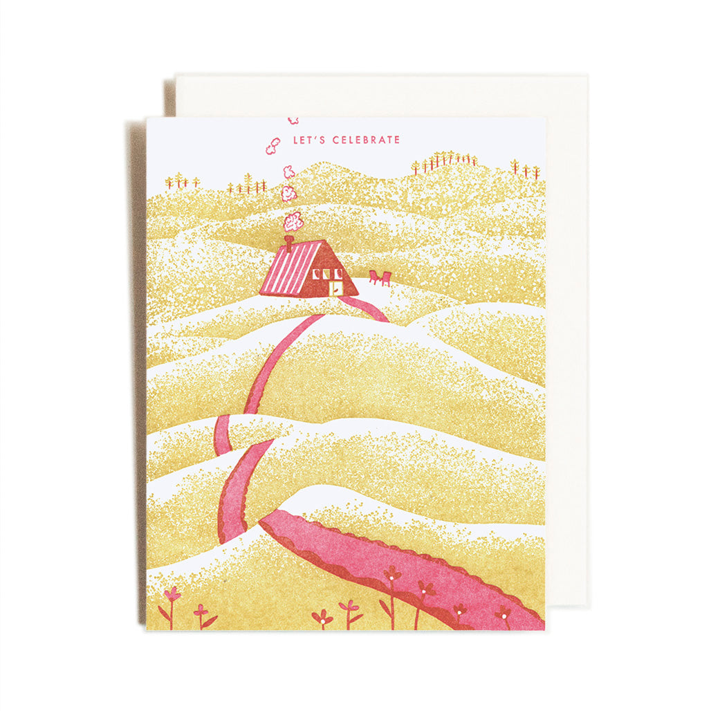 Let's Celebrate Cabin | Letterpress Card