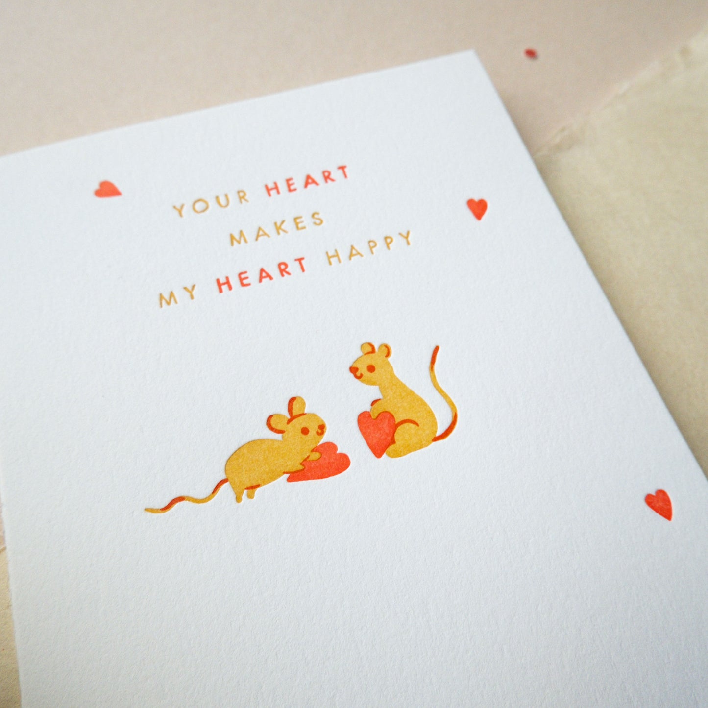 Happy Heart Mouse Greeting Card