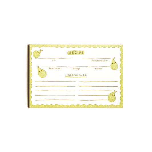 Pears | Letterpress Recipe Cards