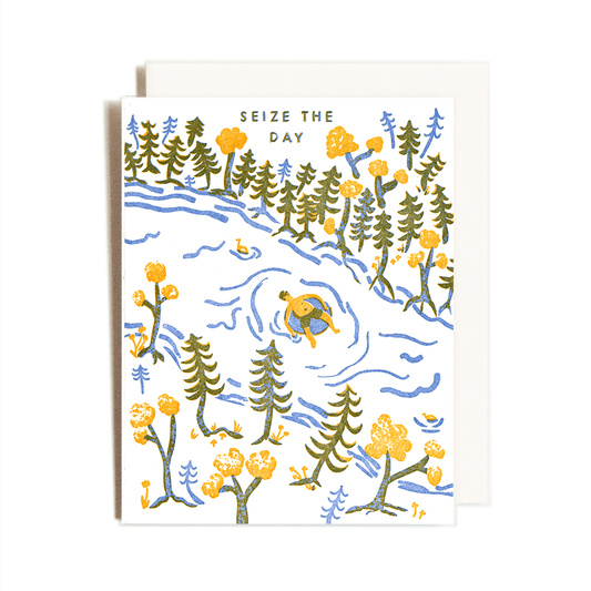 Seize the Day | Tubing River | Letterpress Card
