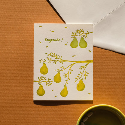 Congrats Pears Greeting Card