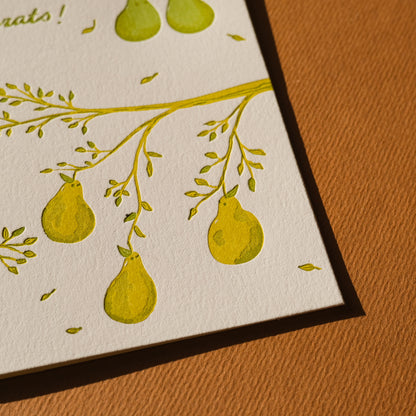Congrats Pears Greeting Card